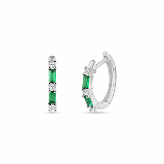 925 CZ Huggie Hoop Earrings