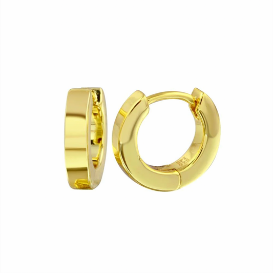 925 Gold Plated CZ huggie hoop Earrings