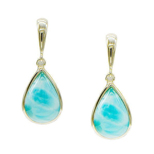 925 Vermeil Tear Drop Larimar Earring