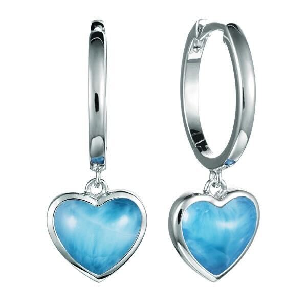 925 Larimar Heart Earring