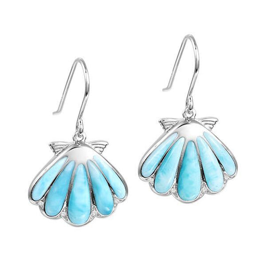 925 Larimar Sunshell Earring