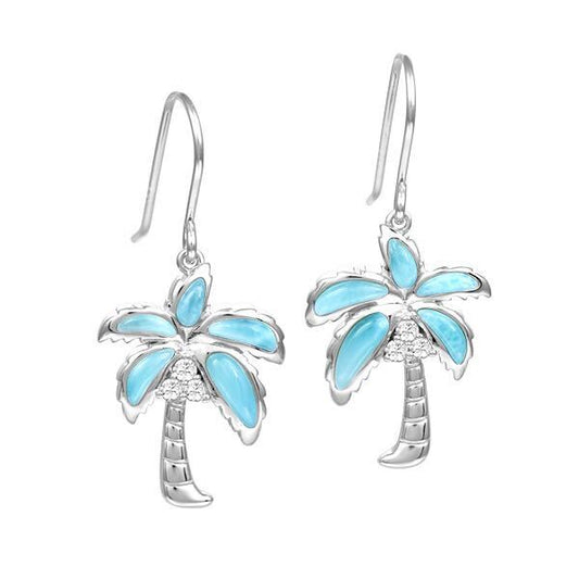 925 Larimar Palm Tree Earring