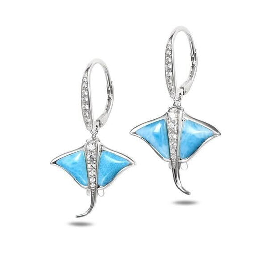 925 Larimar Stingray Earring