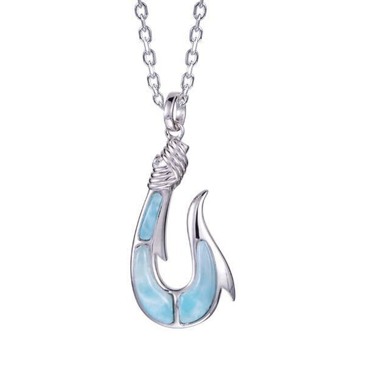 925 FishHook Larimar Neacklace