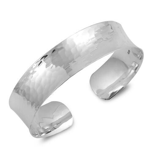 925 Hammered Bangle Bracelet