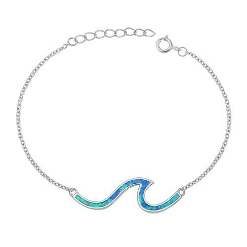 Shop Blue Opal Wave Bracelet | 925 Wave Bracelet | Simona Jewelry
