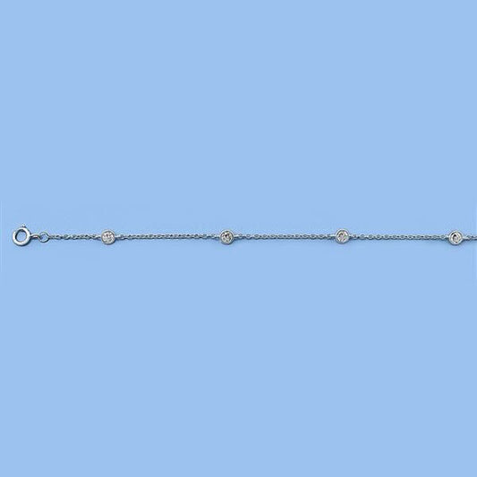 925 Round CZ Anklets