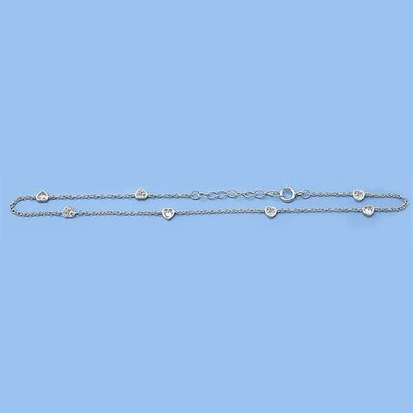925 CZ Heart Anklets