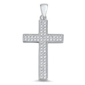 925 Silver with CZ Cross Pendant