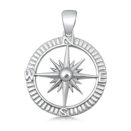 925 Silver Compass Pendant