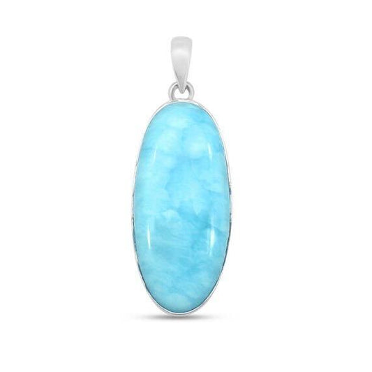 Oblong Larimar Pendant