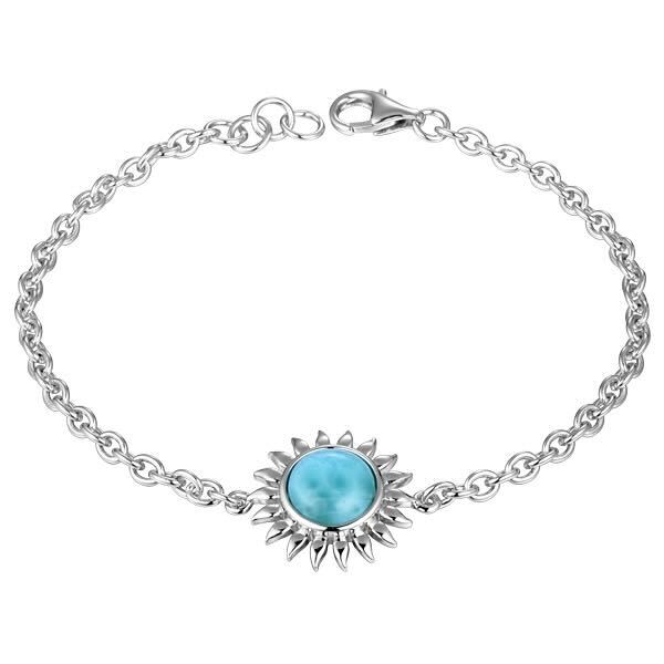 925 Larimar Sunflower Bracelet