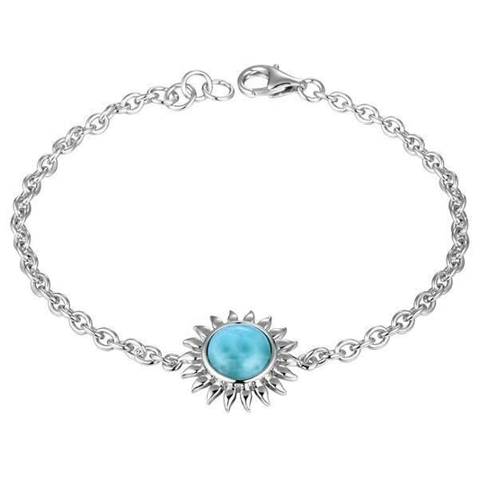 925 Larimar Sunflower  Bracelet