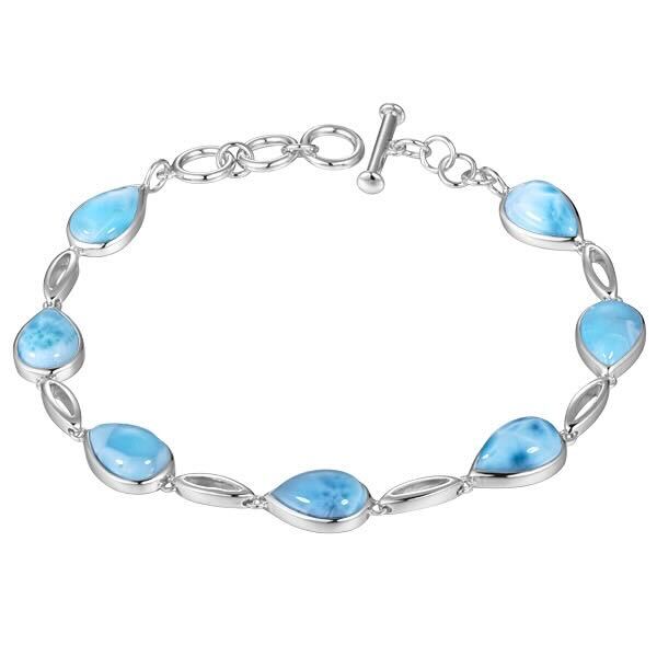 925 Larimar Tear Drop Bracelet