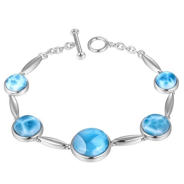 925 Silver Larimar Bracelet