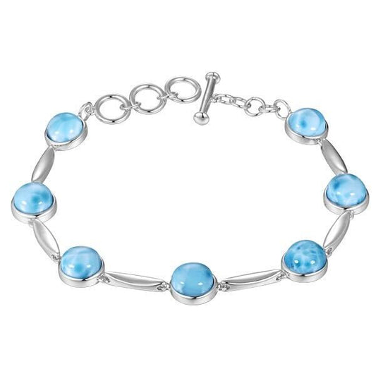 925 Larimar Round Bracelet