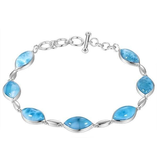 925 Larimar Marquise  Bracelet