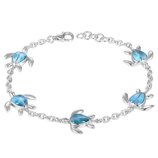 925 Larimar Turtle  Bracelet