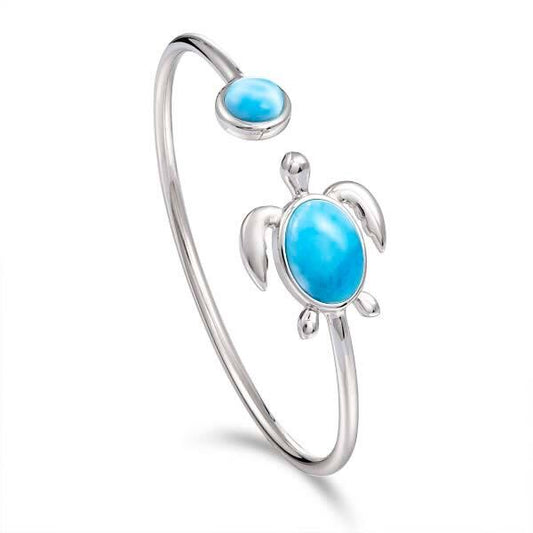 925 Larimar Turtle Bangle