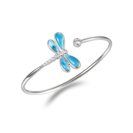 925 Larimar Dragonfly  with White Topaz