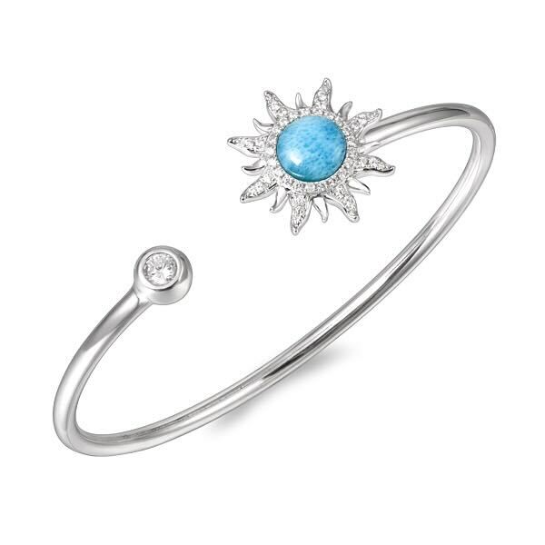 925 Larimar Sun Bangle with White Topaz