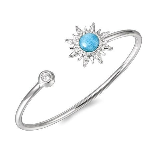 925 Larimar Sun Bangle with White Topaz