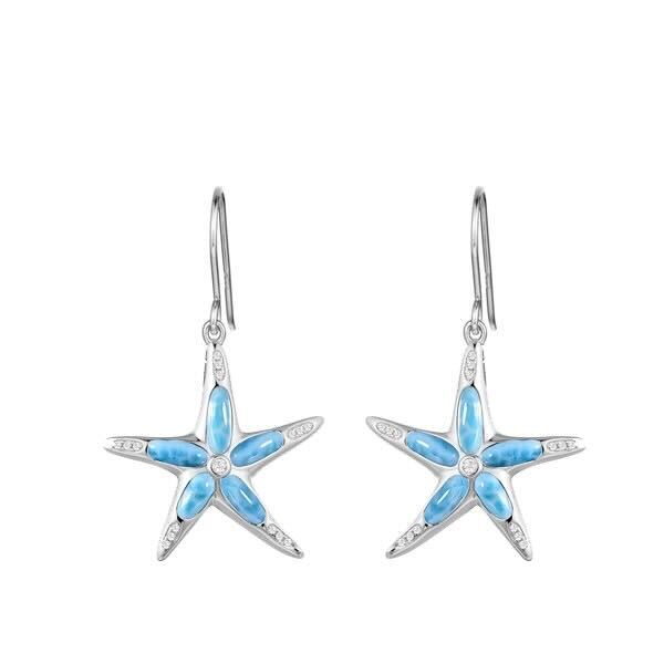 925 Larimar Star Fish Earring