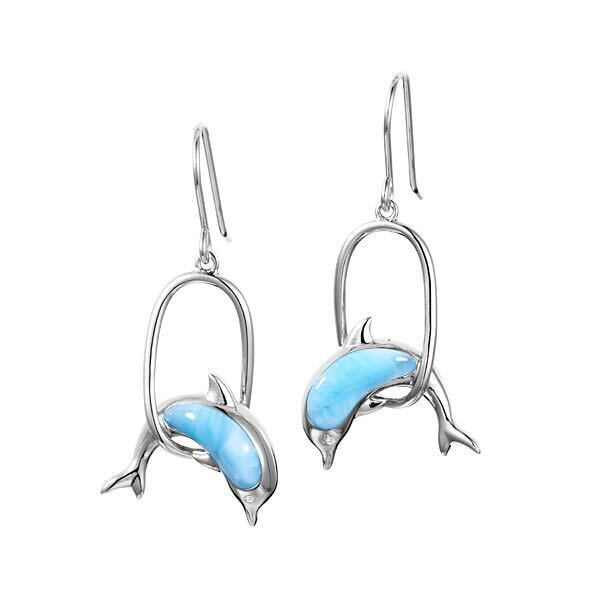 925 Larimar Dolphin Earring