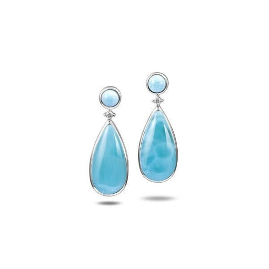 925 Larimar Rounds with Tear drop Earring