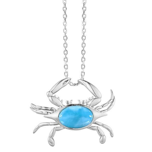 925 Blue Crab Larimar Neacklace