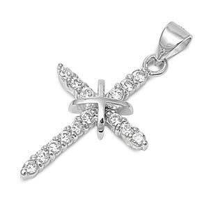 925 Silver with CZ Cross Pendant