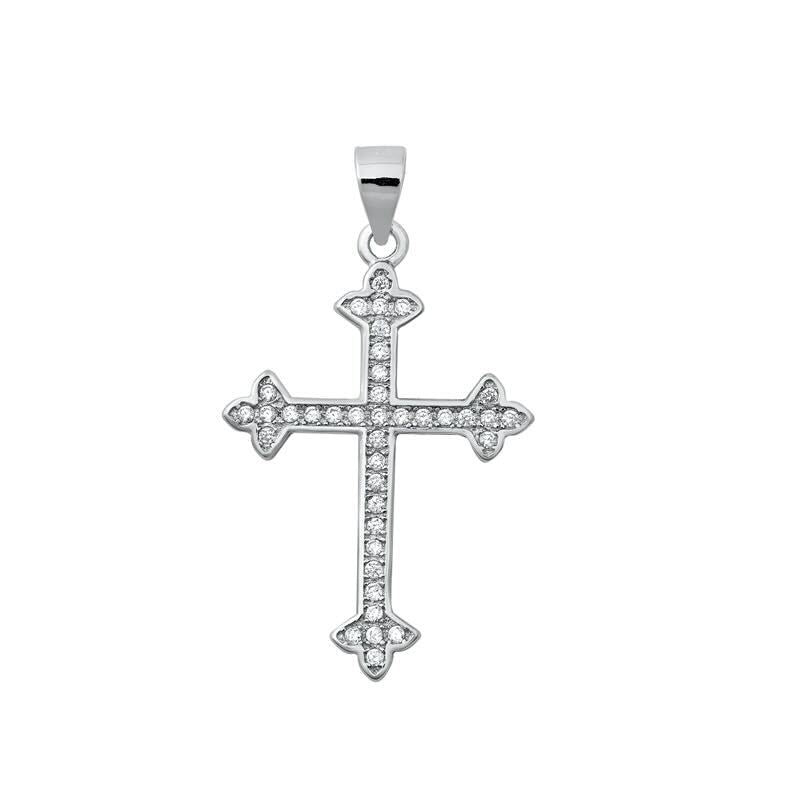 925 Silver Cross with CZ Pendant