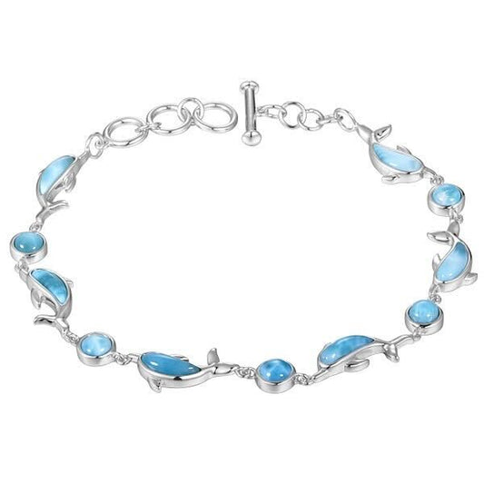 Shop 925 Larimar Dolphin Bracelet | Simona Jewelry